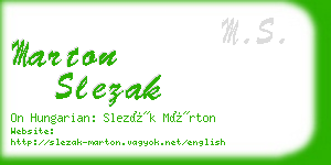 marton slezak business card